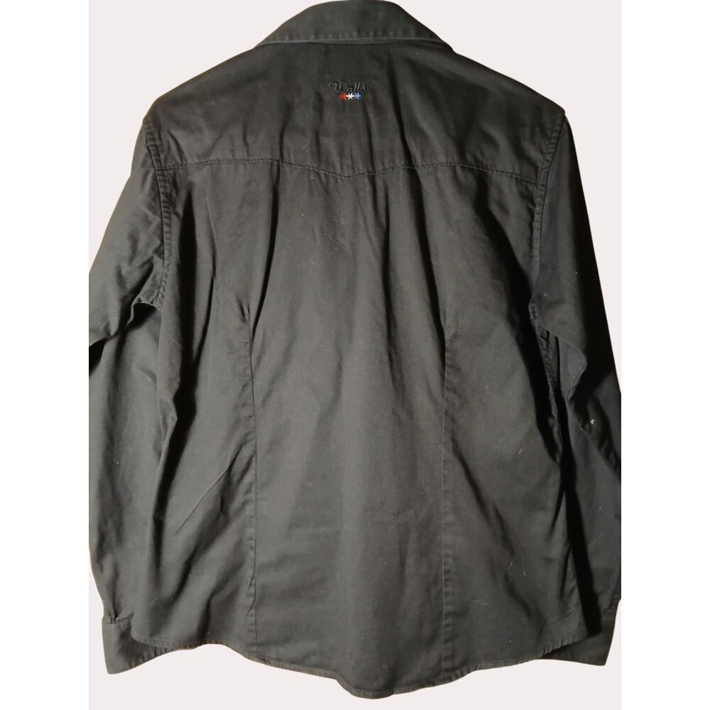 Walls Ranchwear WomeBlack Long Sleeve Snap Up Shirt Size M 100% Cotton Western - Picture 5 of 14